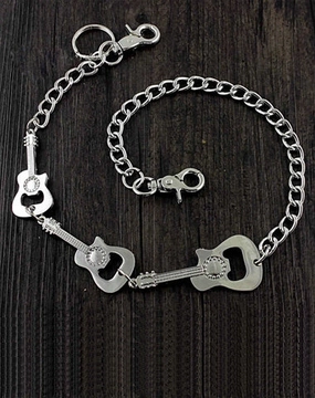Solid Stainless Steel Guitar Wallet Chain Cool Punk Rock Biker Trucker Wallet Chain Trucker Wallet Chain for Men