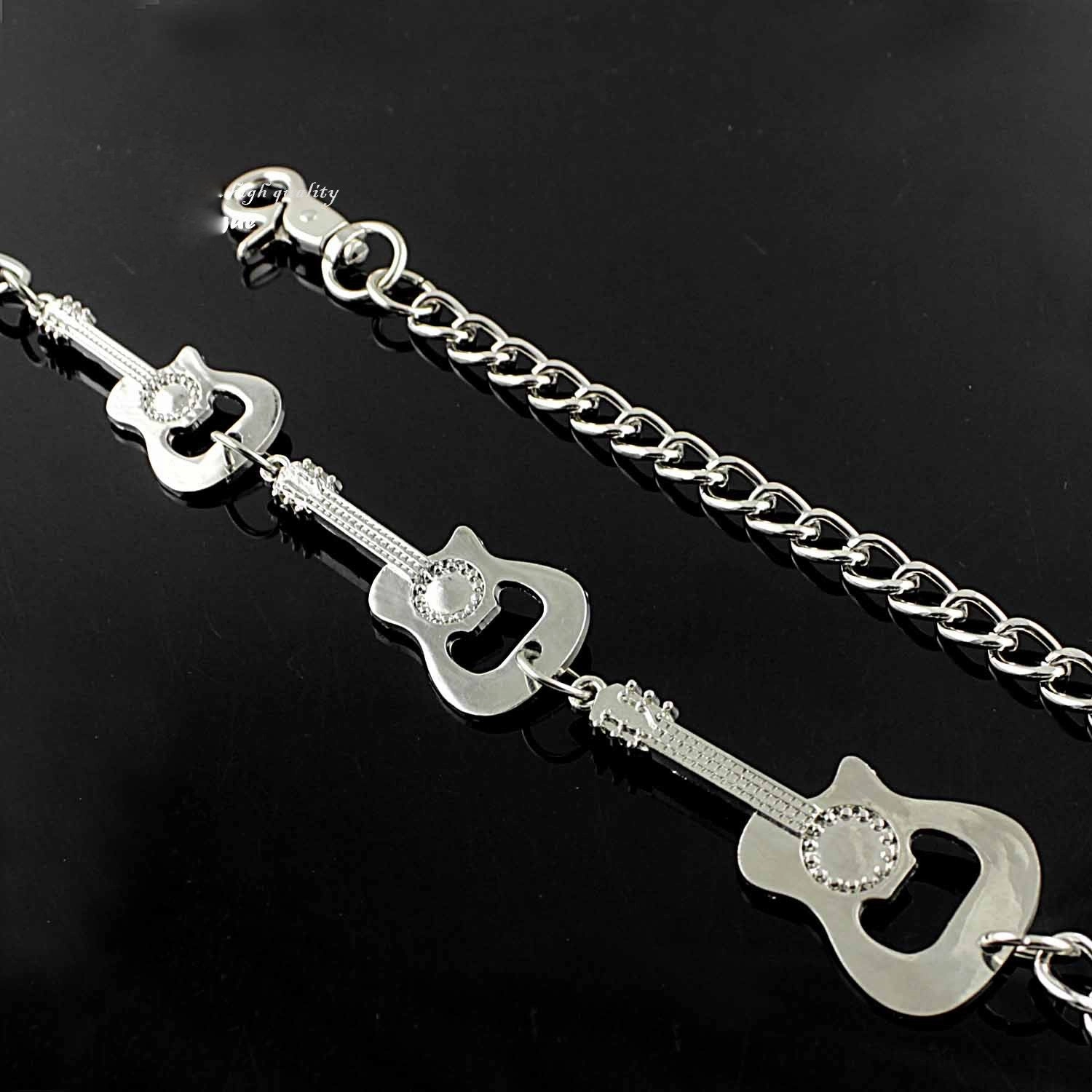 Solid Stainless Steel Guitar Wallet Chain Cool Punk Rock Biker Trucker Wallet Chain Trucker Wallet Chain for Men