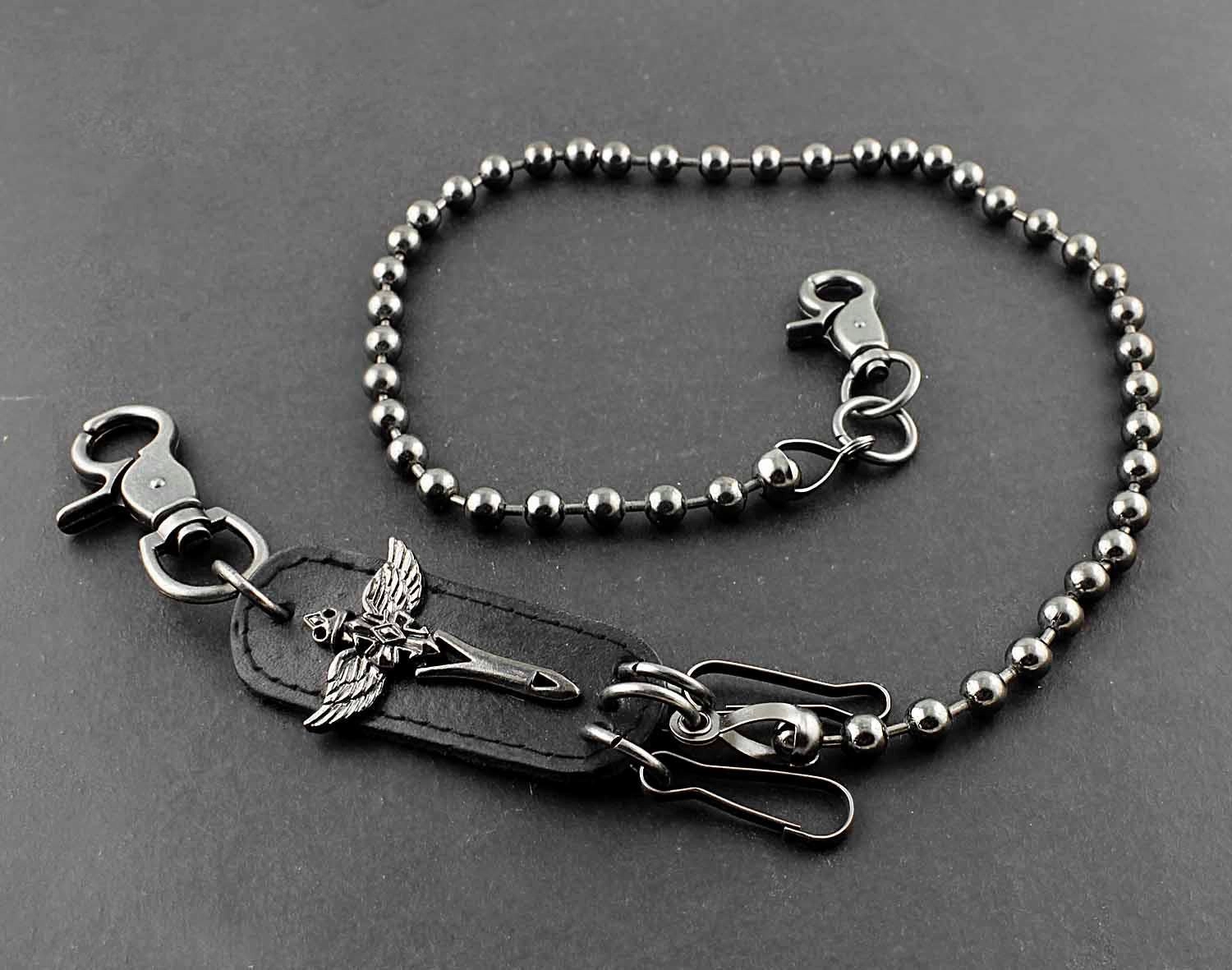 Solid Stainless Steel Long Bead Sword Wallet Chain Cool Punk Rock Biker Trucker Wallet Chain Trucker Wallet Chain for Men