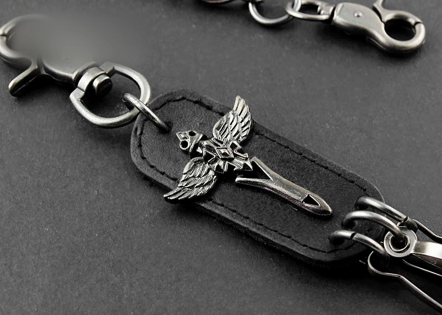 Solid Stainless Steel Long Bead Sword Wallet Chain Cool Punk Rock Biker Trucker Wallet Chain Trucker Wallet Chain for Men