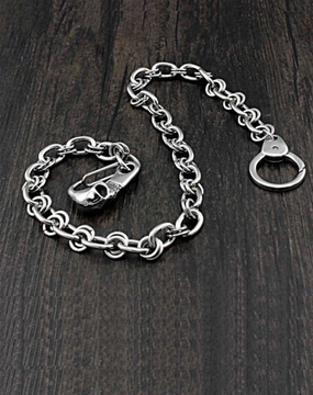 Solid Stainless Steel Long Skull Wallet Chain Cool Punk Rock Biker Trucker Wallet Chain Trucker Wallet Chain for Men