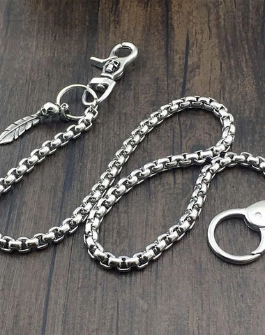 Solid Stainless Steel Long Skull Wallet Chain Cool Punk Rock Biker Trucker Wallet Chain Trucker Wallet Chain for Men