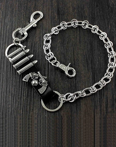Solid Stainless Steel Revolver Wallet Chain Cool Punk Rock Biker Trucker Wallet Chain Trucker Wallet Chain for Men