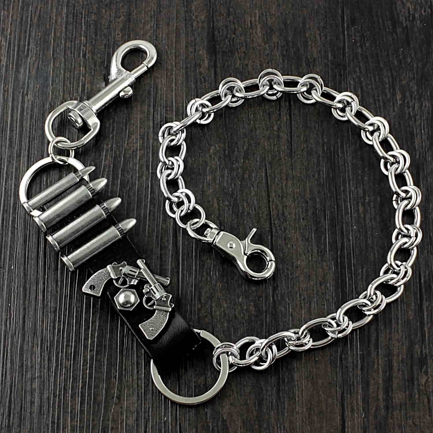 Solid Stainless Steel Revolver Wallet Chain Cool Punk Rock Biker Trucker Wallet Chain Trucker Wallet Chain for Men