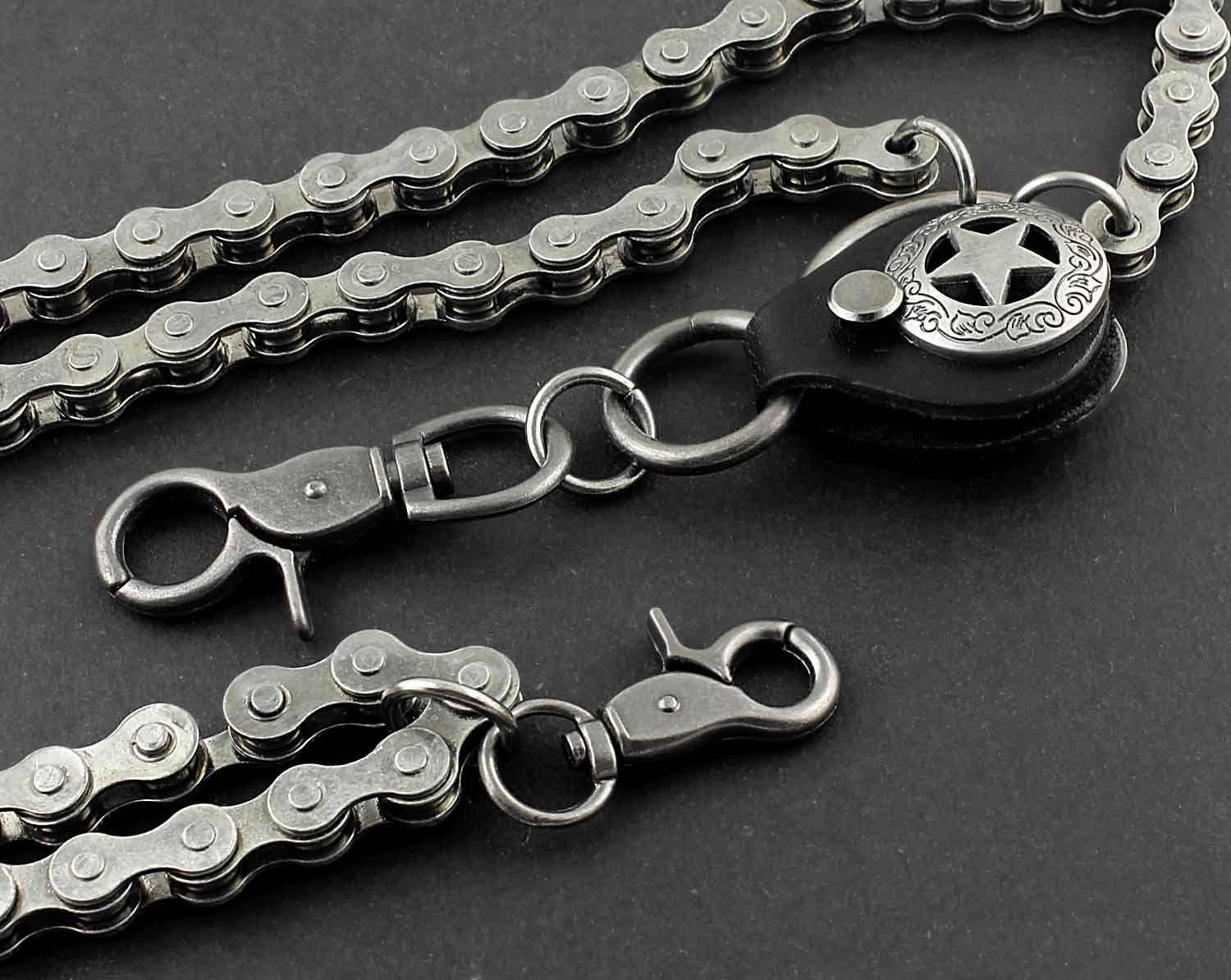 Solid Stainless Steel Star Bike Chain Wallet Chain Cool Punk Rock Biker Trucker Wallet Chain Trucker Wallet Chain for Men