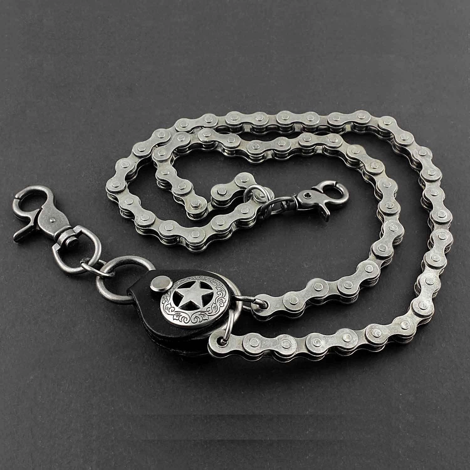 Solid Stainless Steel Star Bike Chain Wallet Chain Cool Punk Rock Biker Trucker Wallet Chain Trucker Wallet Chain for Men