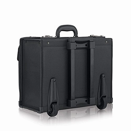 Solo Herald 15.6 Inch Rolling Laptop Catalog Case with Dual Combination Locks, Black