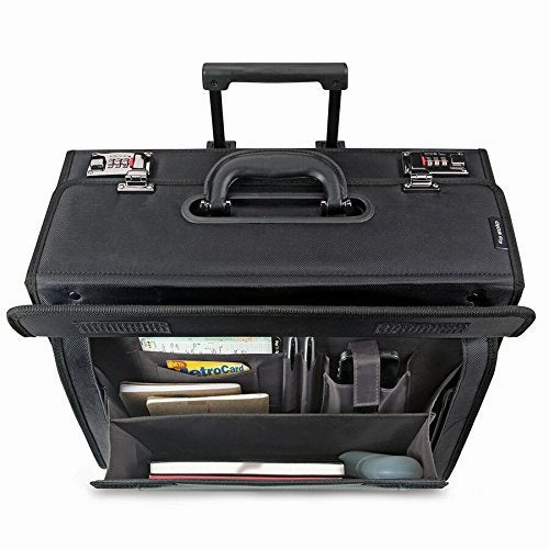 Solo Herald 15.6 Inch Rolling Laptop Catalog Case with Dual Combination Locks, Black