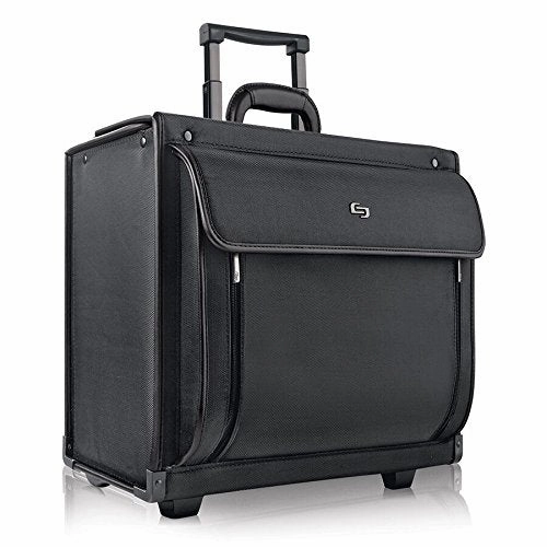 Solo Herald 15.6 Inch Rolling Laptop Catalog Case with Dual Combination Locks, Black