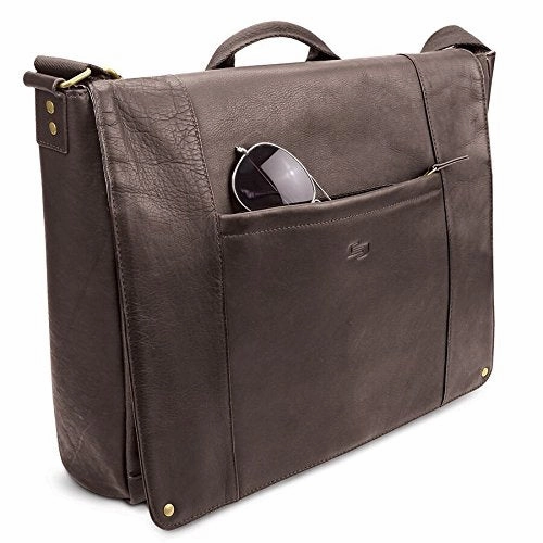 Solo Hudson 16 Inch Leather Laptop Messenger, Espresso
