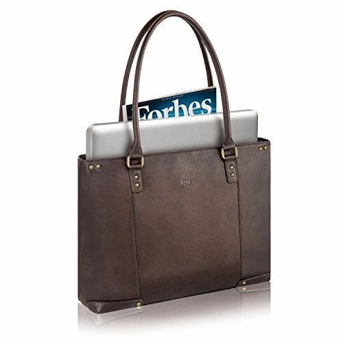 Solo Jay 15.6 Inch Leather Laptop Carryall Tote, Espresso