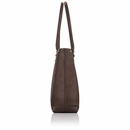 Solo Jay 15.6 Inch Leather Laptop Carryall Tote, Espresso