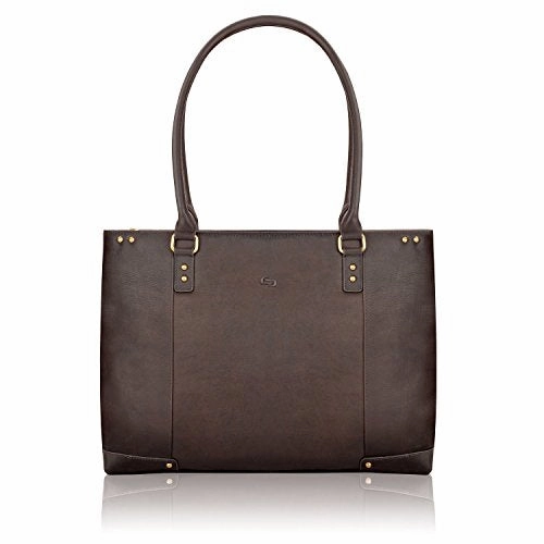 Solo Jay 15.6 Inch Leather Laptop Carryall Tote, Espresso