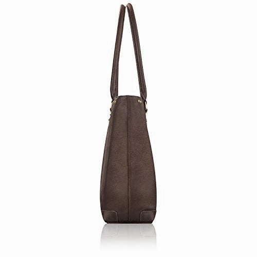 Solo Jay 15.6 Inch Leather Laptop Carryall Tote, Espresso