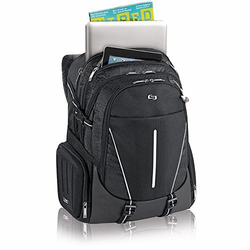 Solo Rival 17.3 Inch Laptop Backpack With Hardshell Side Pockets, Black