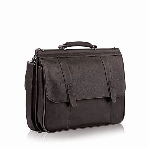 Solo Warren 16 Inch Leather Laptop Briefcase, Espresso