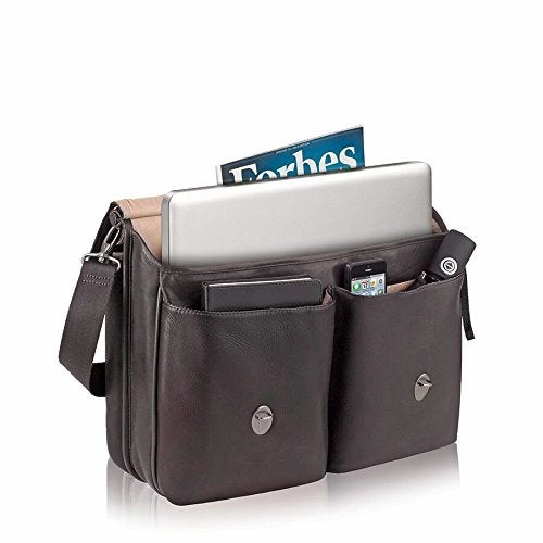 Solo Warren 16 Inch Leather Laptop Briefcase, Espresso