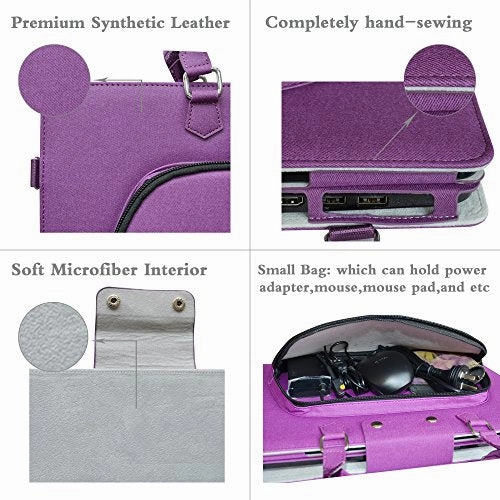 Spin 7 Case,2 in 1 Accurately Designed Protective PU Leather Cover   Portable Carrying Bag for 14" Acer Spin 7 SP714-51 Series Laptop,Purple