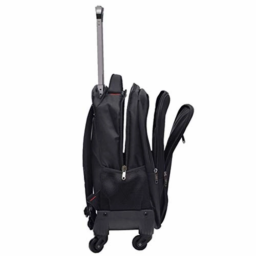 STATEGY Freewheel Wheeled Backpack Business Waterproof Travel Laptop Backpack, Carry-on Bag Perfect for Men and Women (Color : Black, Size : M)