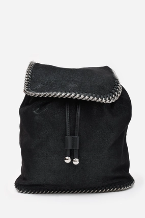 Stella McCartney 2015 Black Faux Leather Falabella Backpack
