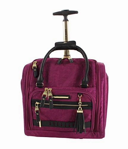 Steve Madden Luggage Wheeled Suitcase Under Seat Bag (Peek-A-Boo Purple)