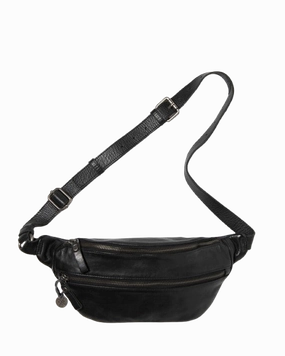 STITCH & HIDE LEATHER NEWTOWN SHOULDER CROSSBODY sling BAG BLACK - FREE WALLET POUCH