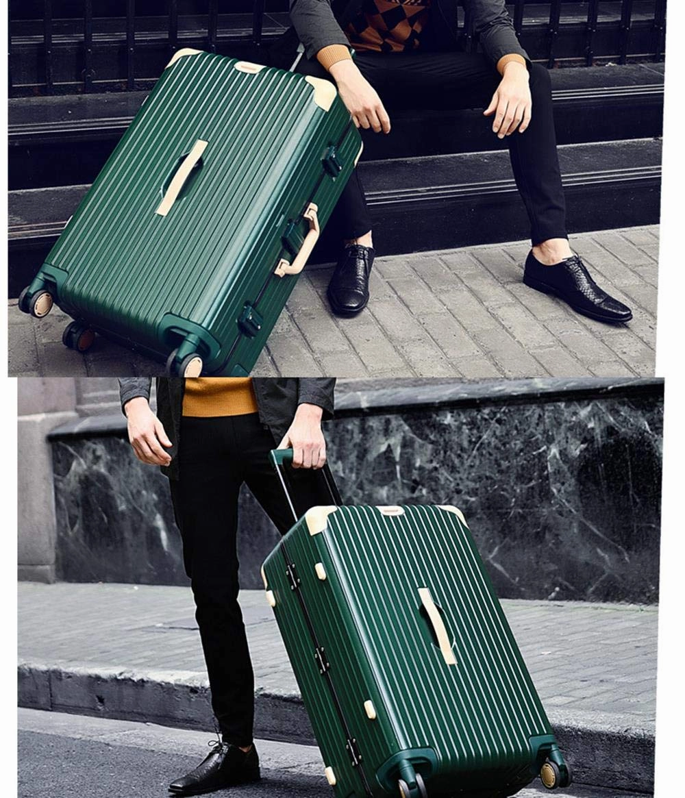 Suitcase, Aluminum Frame Trolley Case, Universal Wheel Luggage Code Suitcase High-Grade Aluminum Frame, Silver, 26 inch