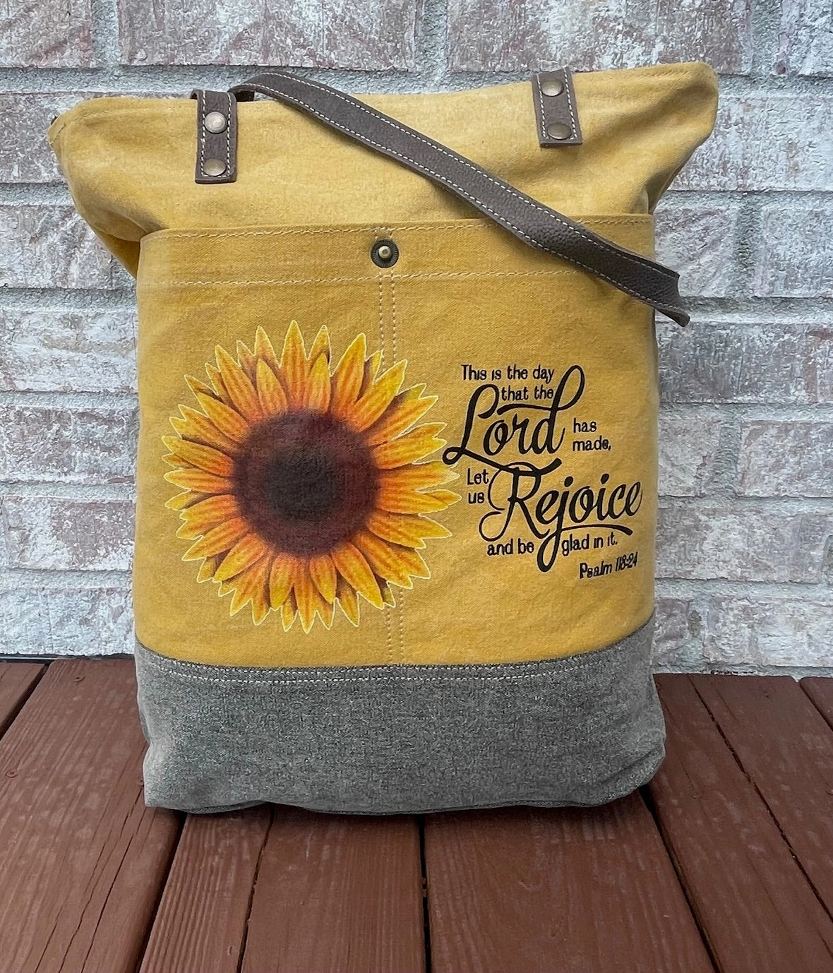 Sunflowers Rejoice Yellow Tote with Crossbody Strap