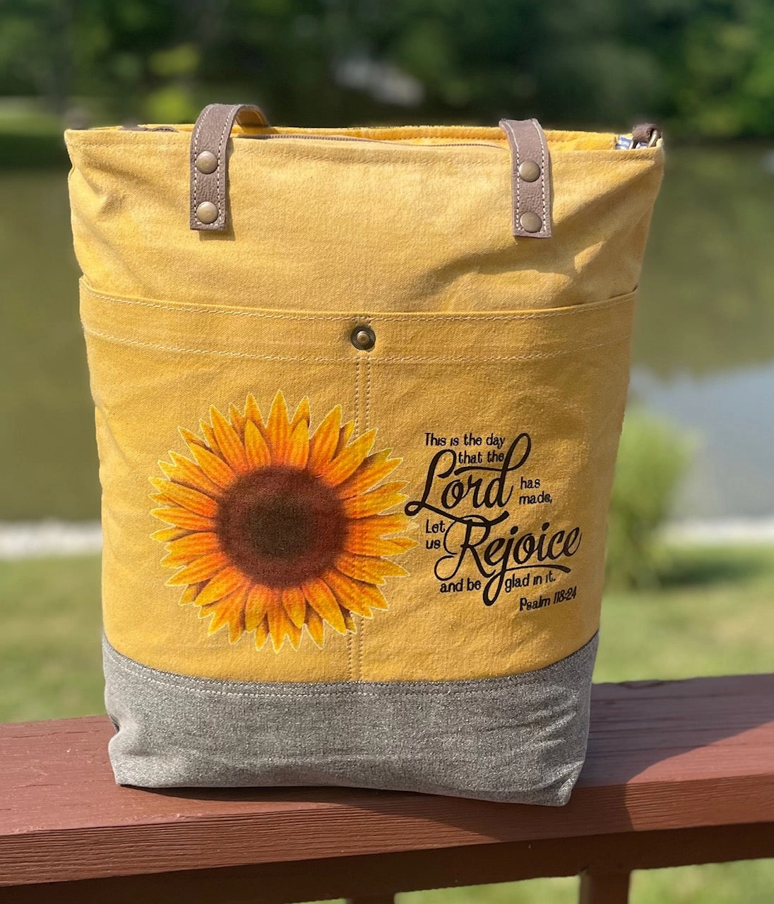 Sunflowers Rejoice Yellow Tote with Crossbody Strap