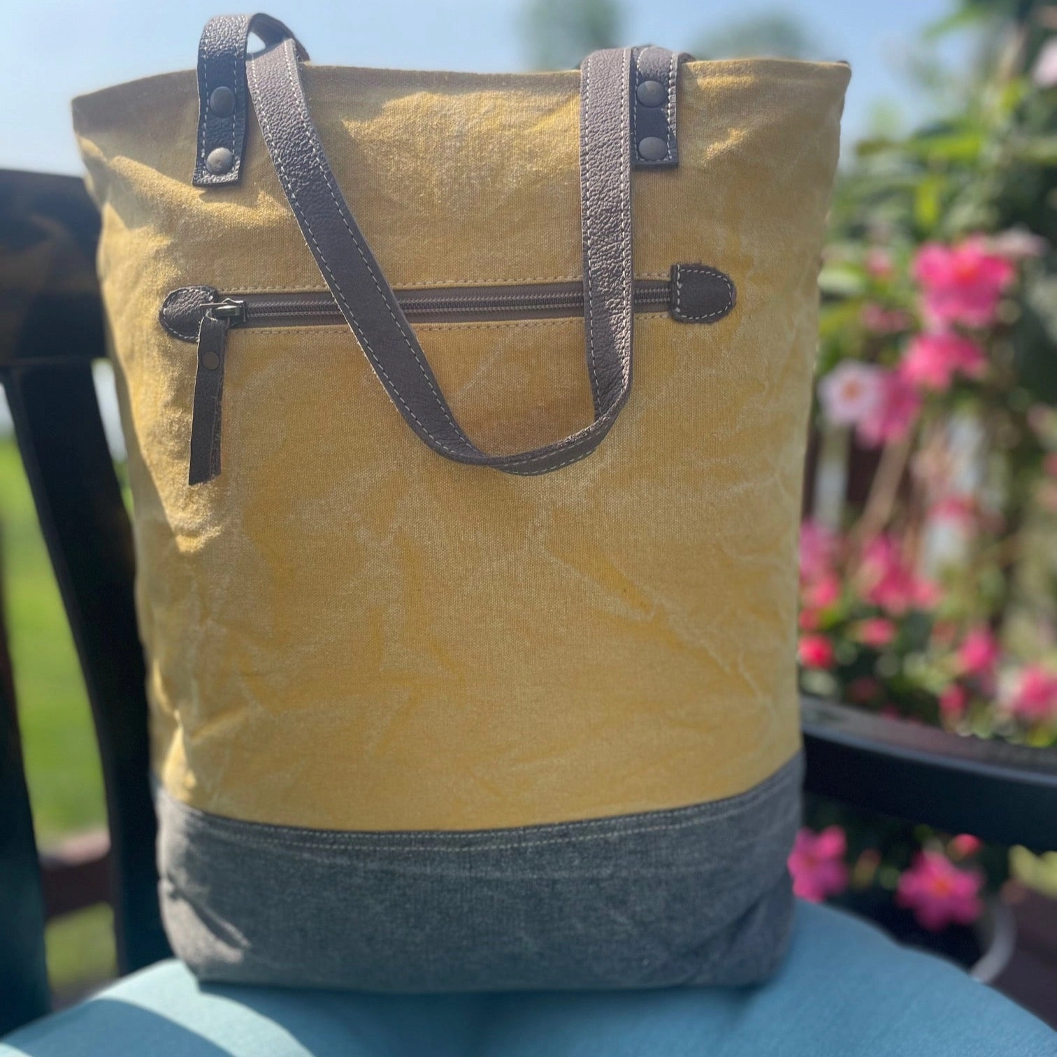 Sunflowers Rejoice Yellow Tote with Crossbody Strap