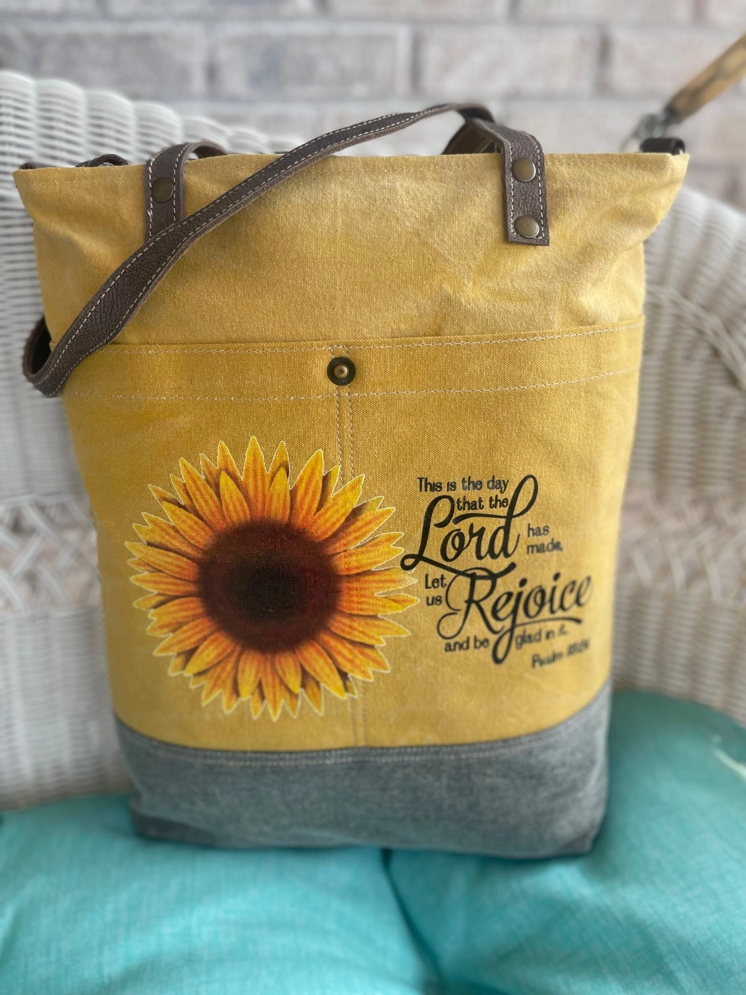 Sunflowers Rejoice Yellow Tote with Crossbody Strap