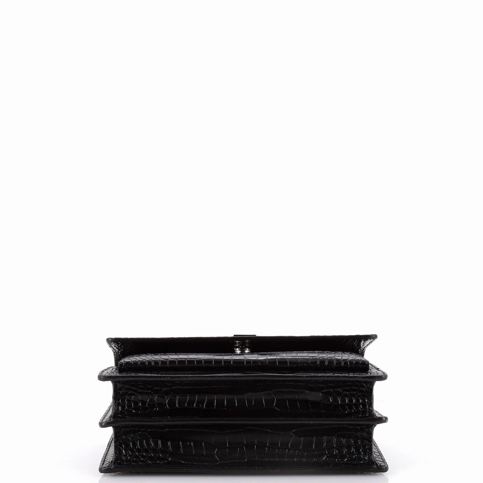 Sunset Crossbody Bag Crocodile Embossed Leather Medium