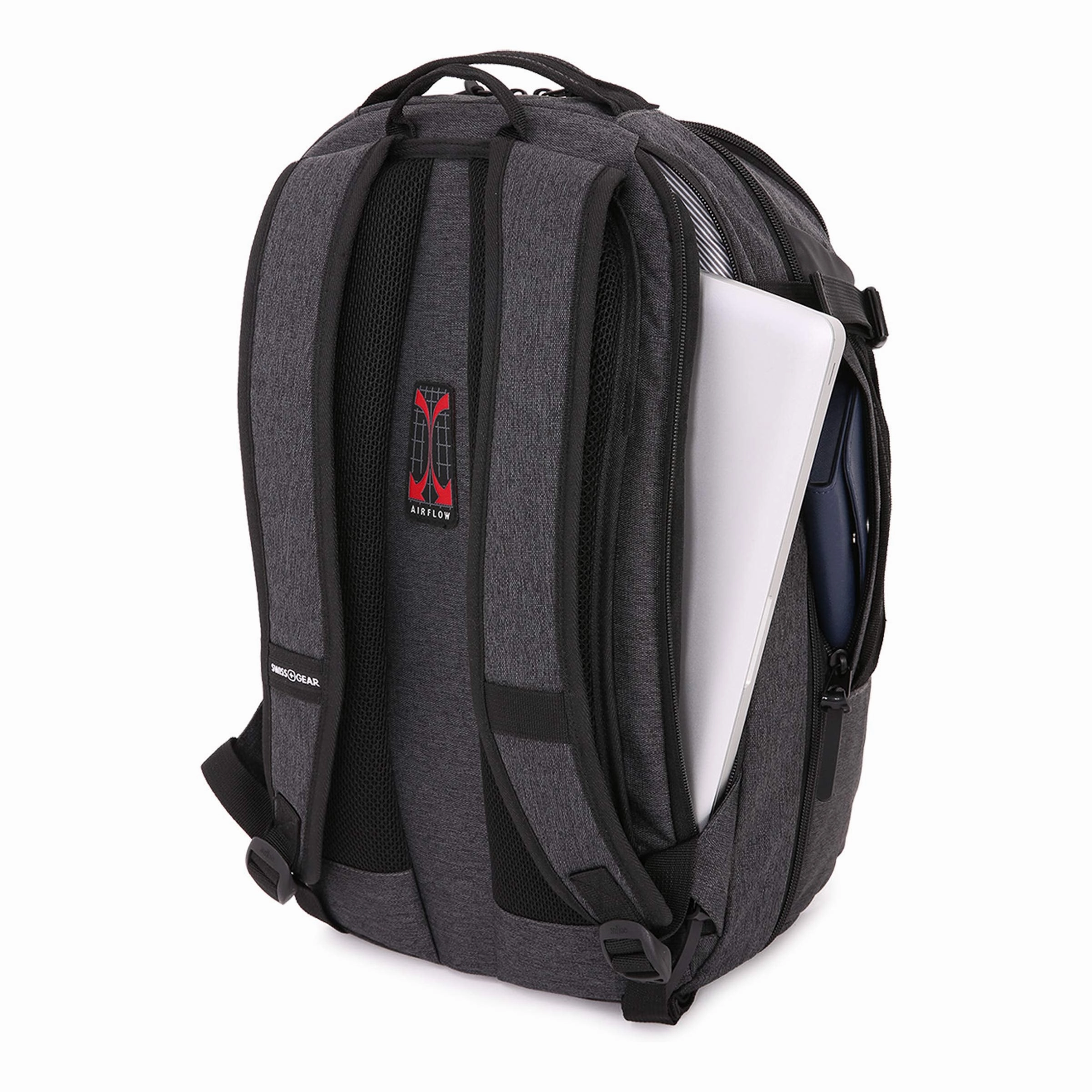 SWISSGEAR Getaway Weekend Padded Laptop Backpack | Travel, Work, School | Men's and Women's - Heather Gray