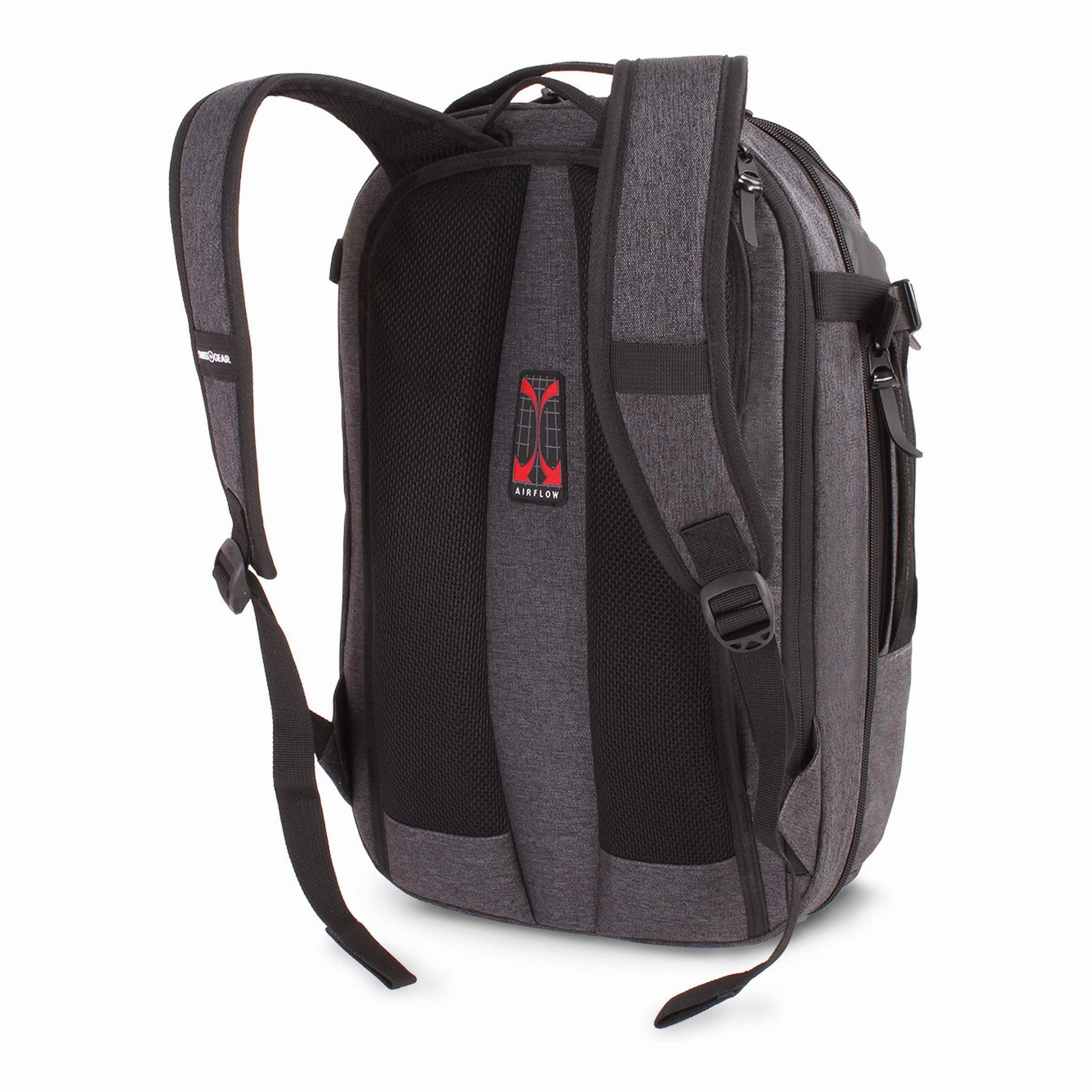 SWISSGEAR Getaway Weekend Padded Laptop Backpack | Travel, Work, School | Men's and Women's - Heather Gray