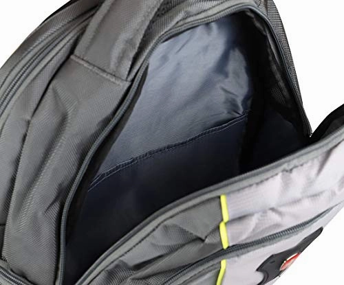 SwissGear THE JUPITER 16 Padded Laptop Backpack/School Travel bag (Steel Grey/Yellow)