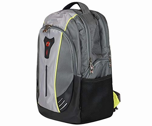SwissGear THE JUPITER 16 Padded Laptop Backpack/School Travel bag (Steel Grey/Yellow)