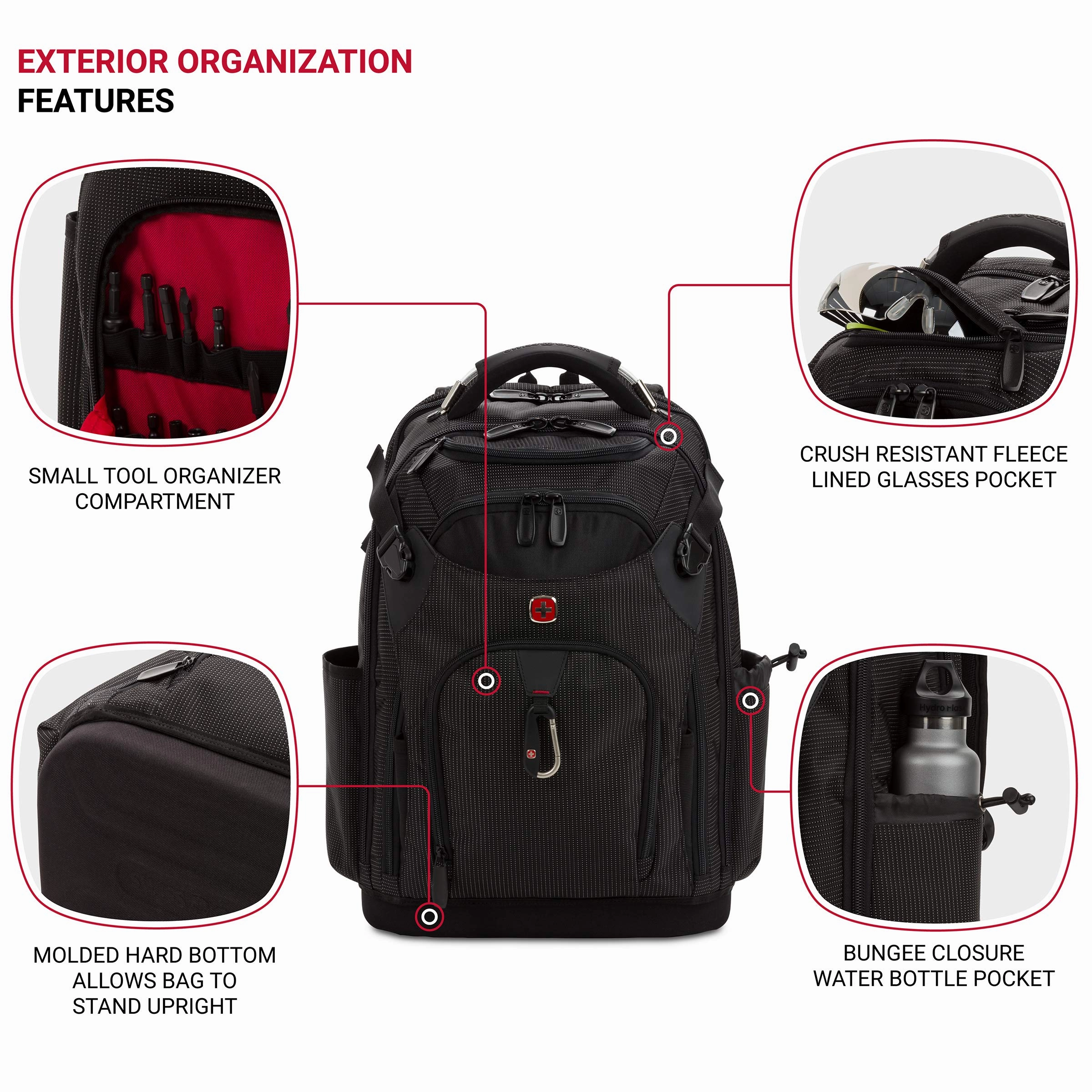 SWISSGEAR Work Pack Pro Ultimate Tool Protection Organization Durable Laptop Backpack with built-in USB port