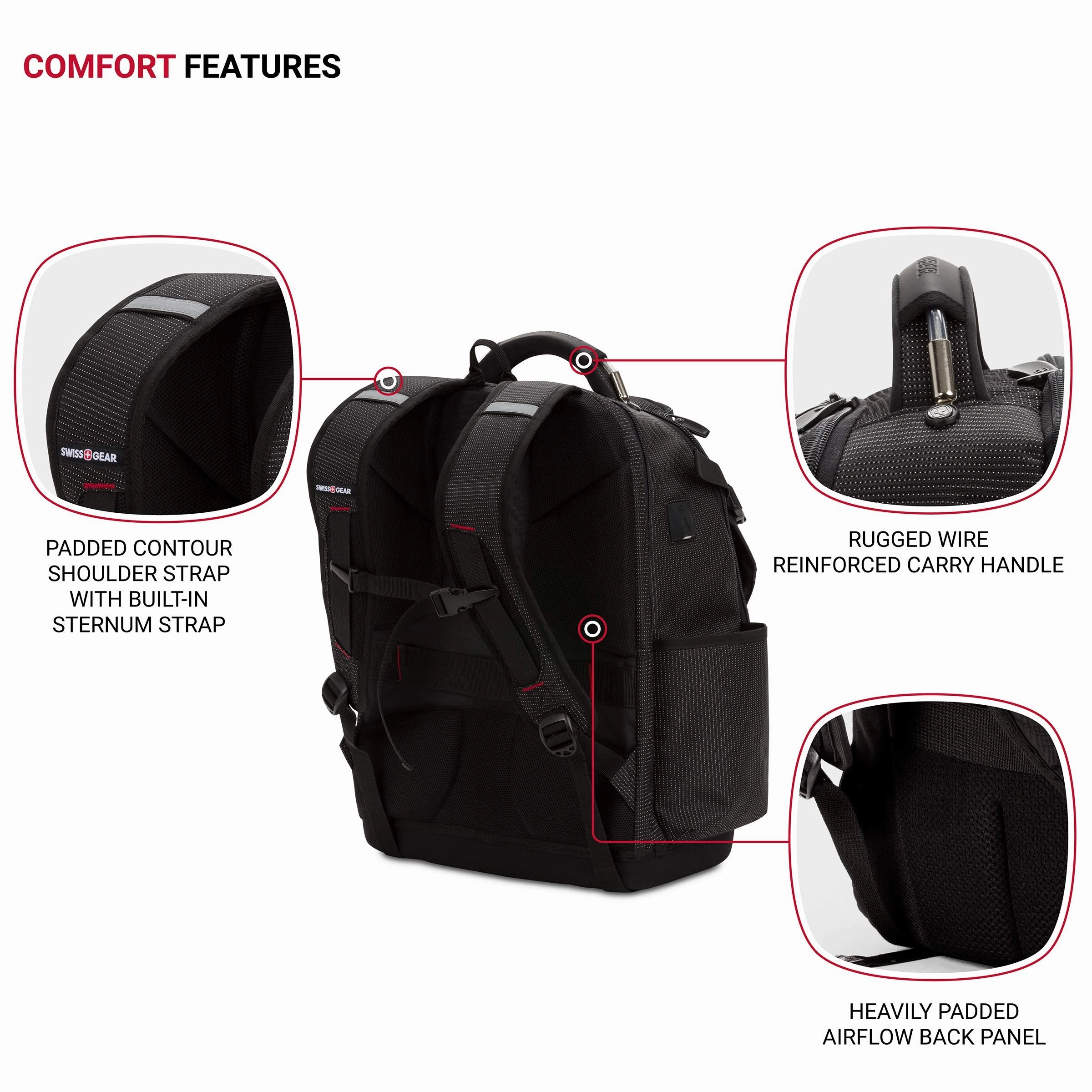 SWISSGEAR Work Pack Pro Ultimate Tool Protection Organization Durable Laptop Backpack with built-in USB port