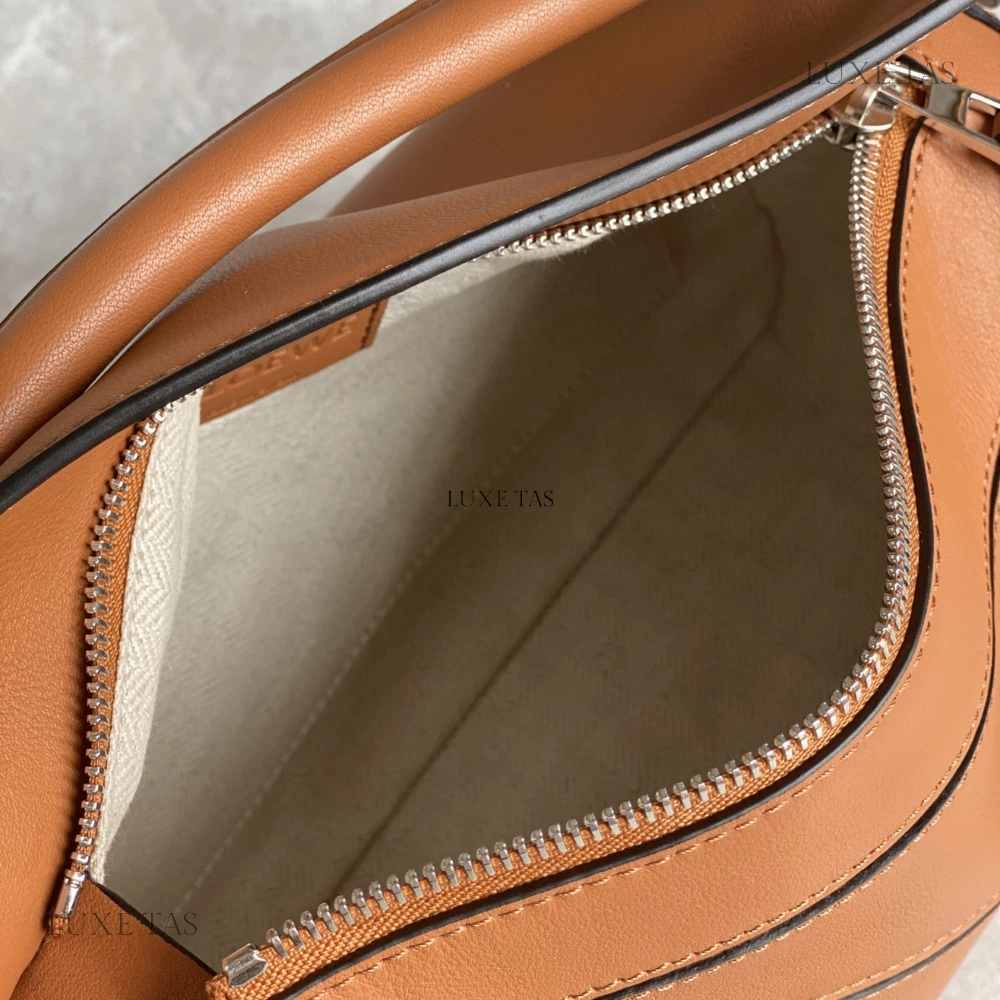 Tan Small Puzzle Bag in Classic Calfskin Leather Crossbody Bag for Women