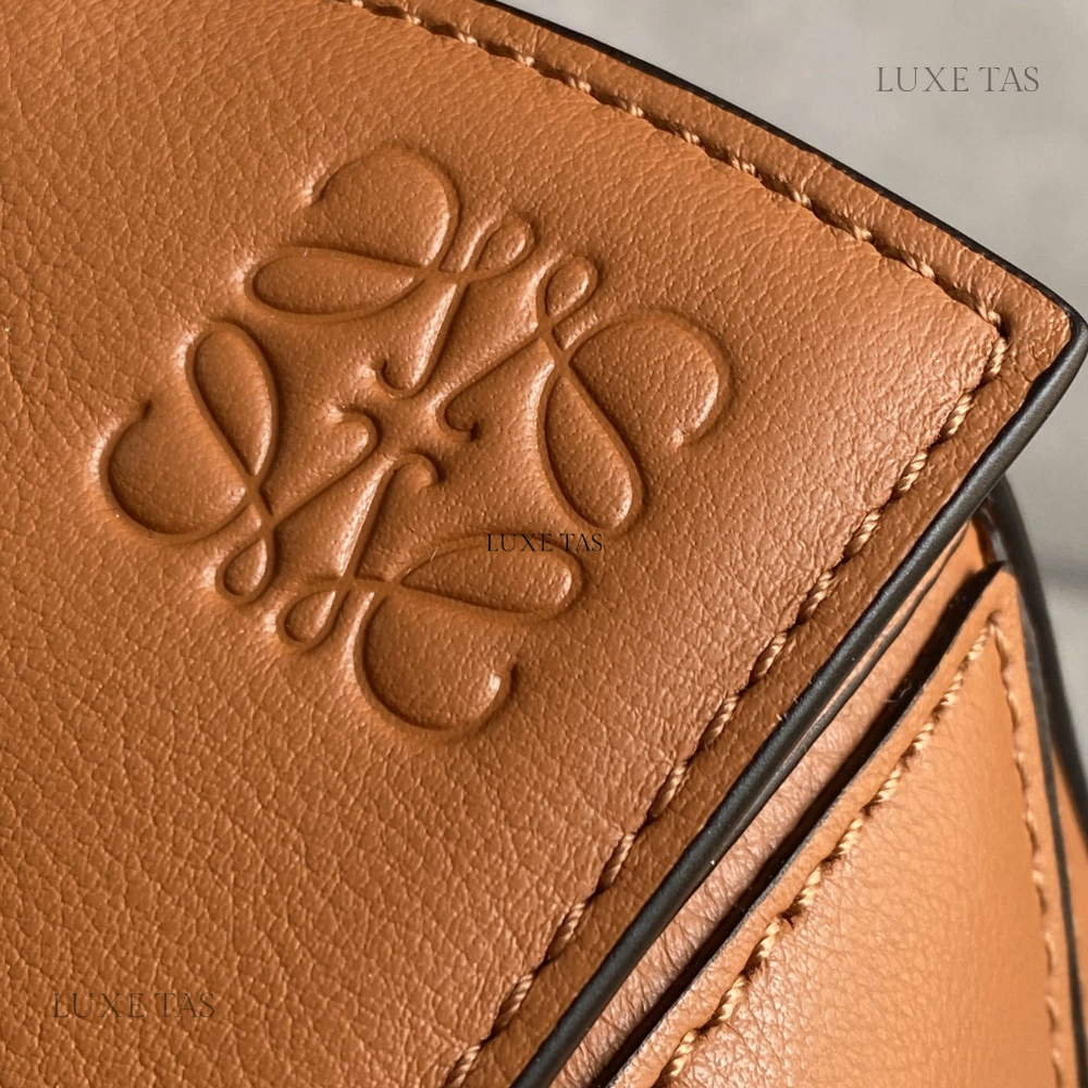 Tan Small Puzzle Bag in Classic Calfskin Leather Crossbody Bag for Women