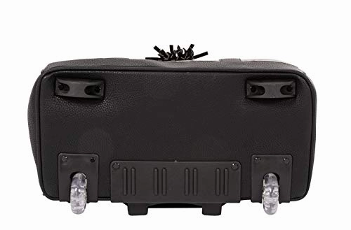 The Dallas Black & Grey Tooled Rolling iPad Tablet or Laptop Tote Carryall Bag (17"/17.3" inch)
