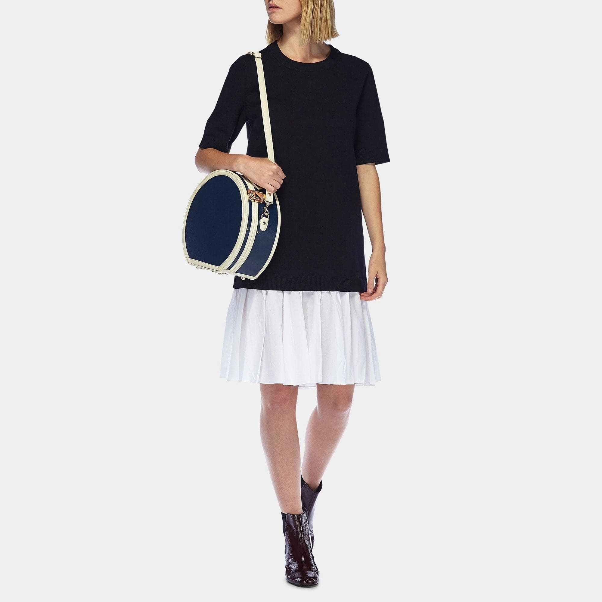 The Entrepreneur - Navy Hatbox Small