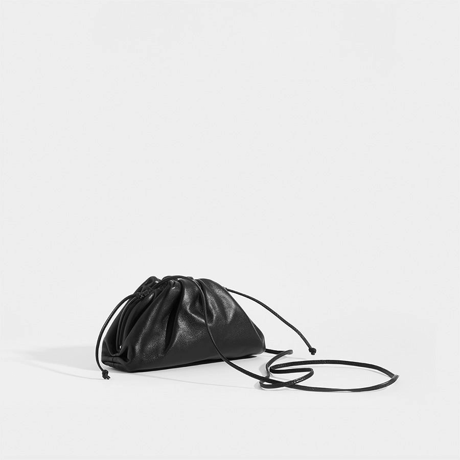 The Pouch Small Gathered Crossbody Bag in Black