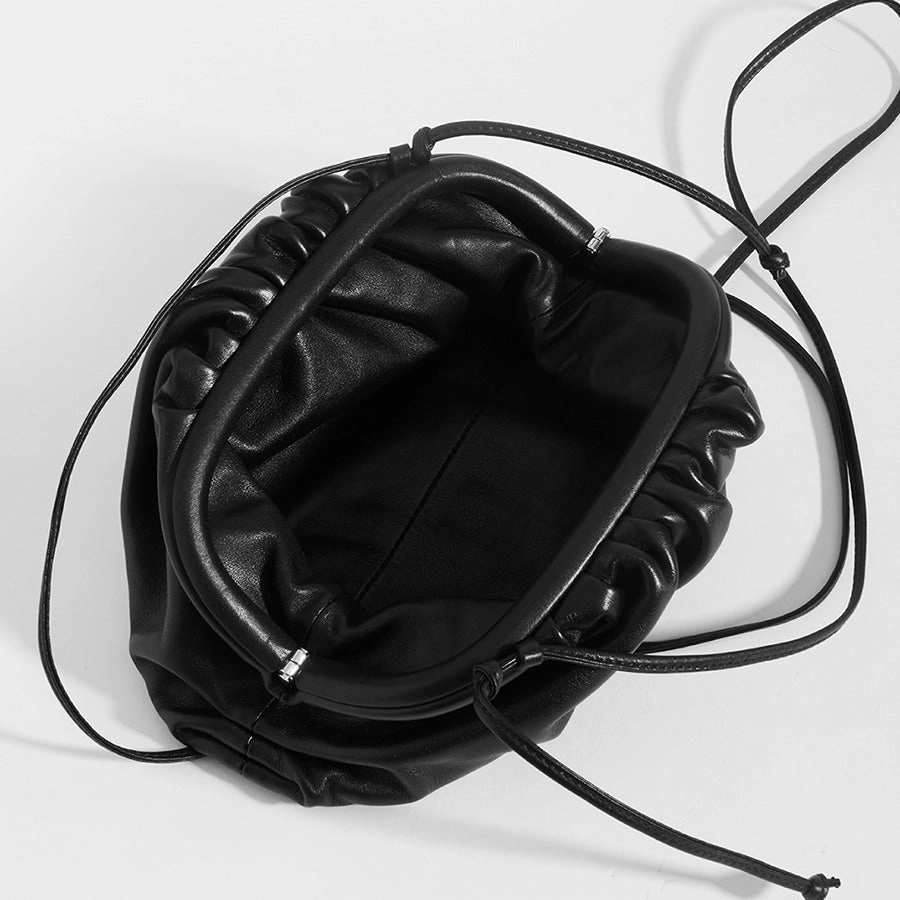 The Pouch Small Gathered Crossbody Bag in Black