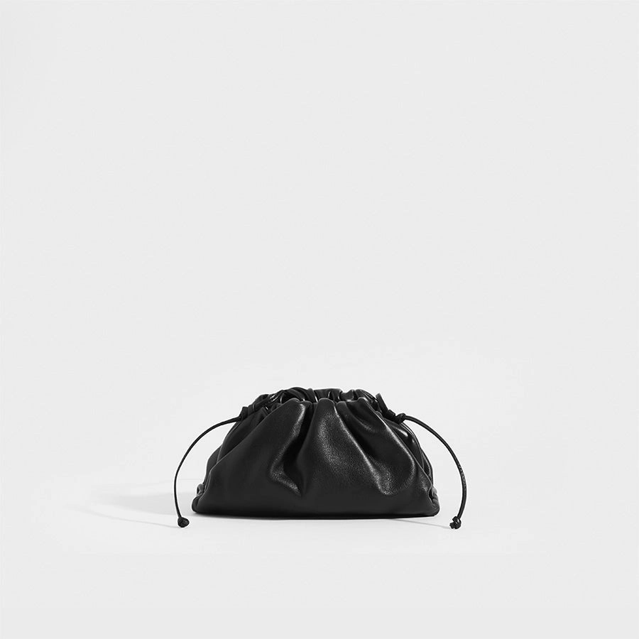 The Pouch Small Gathered Crossbody Bag in Black
