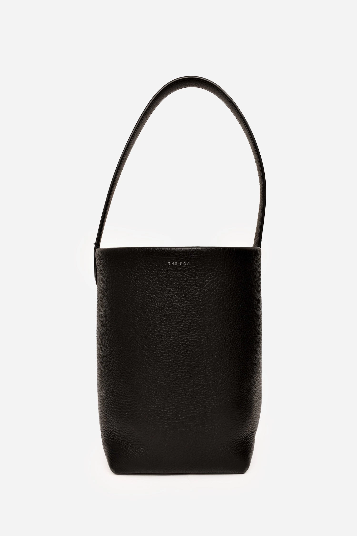 The Row Black Leather N/S Park Small Tote Bag