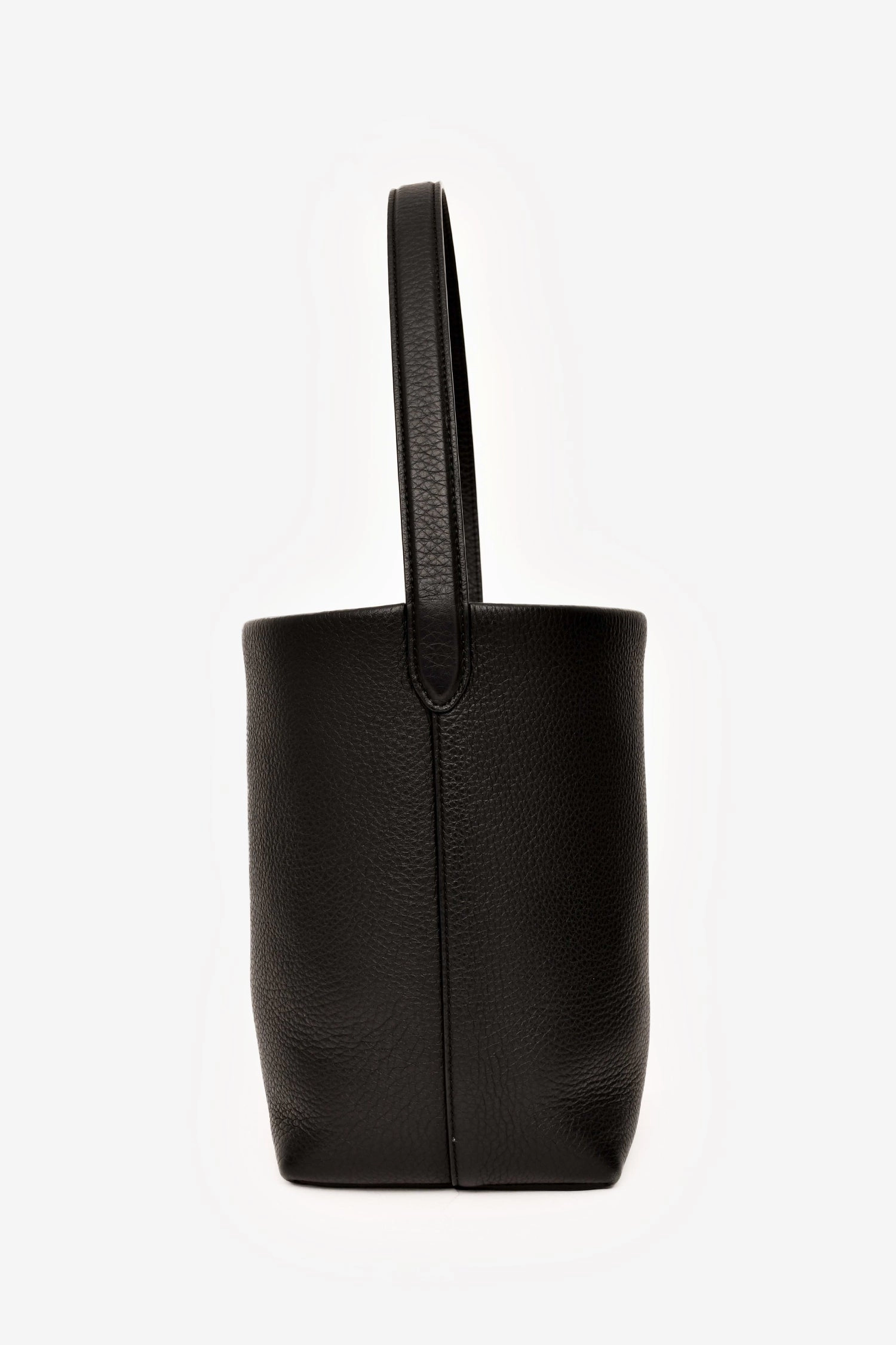 The Row Black Leather N/S Park Small Tote Bag