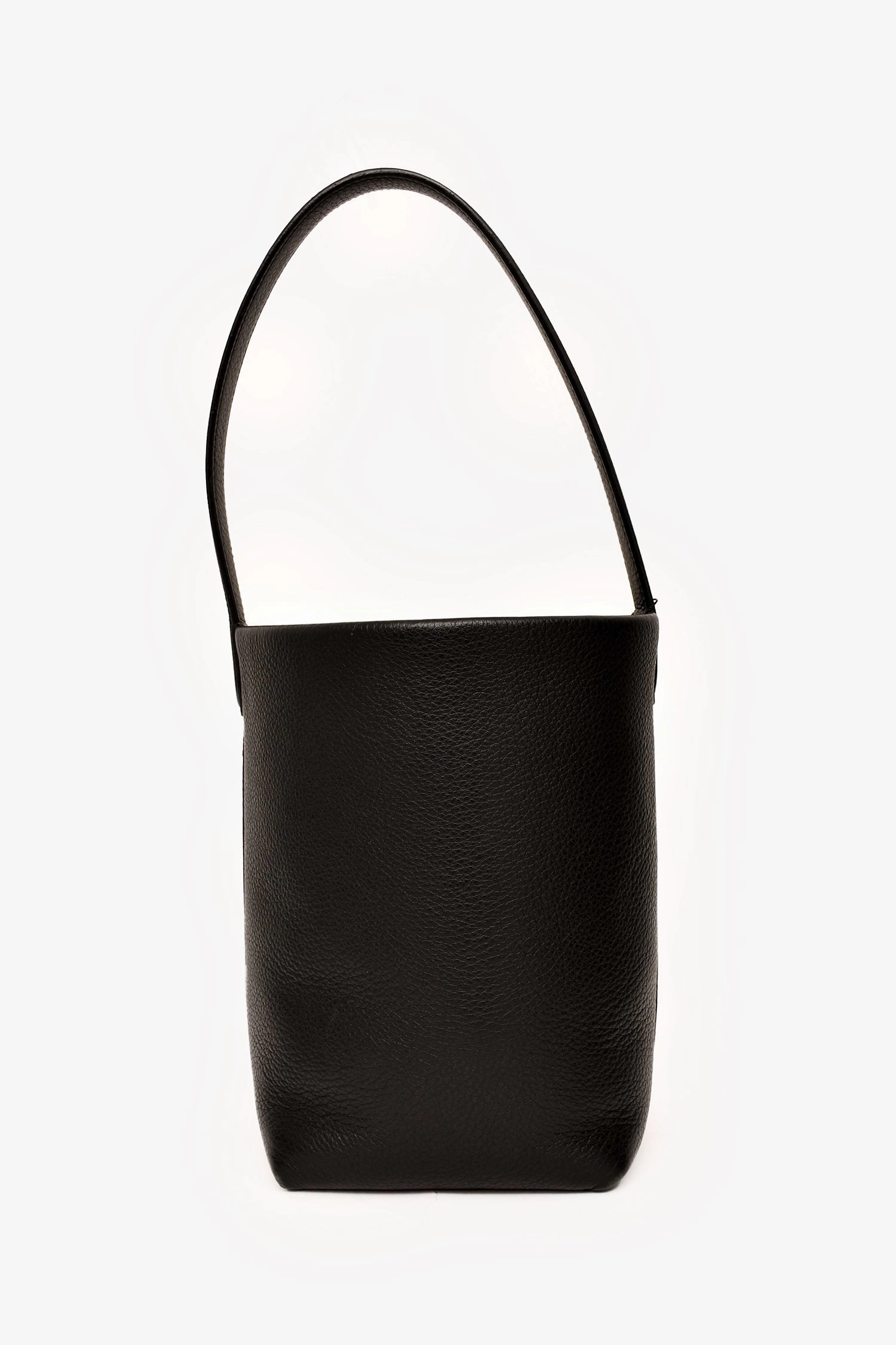 The Row Black Leather N/S Park Small Tote Bag