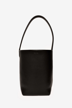 The Row Black Leather N/S Park Small Tote Bag