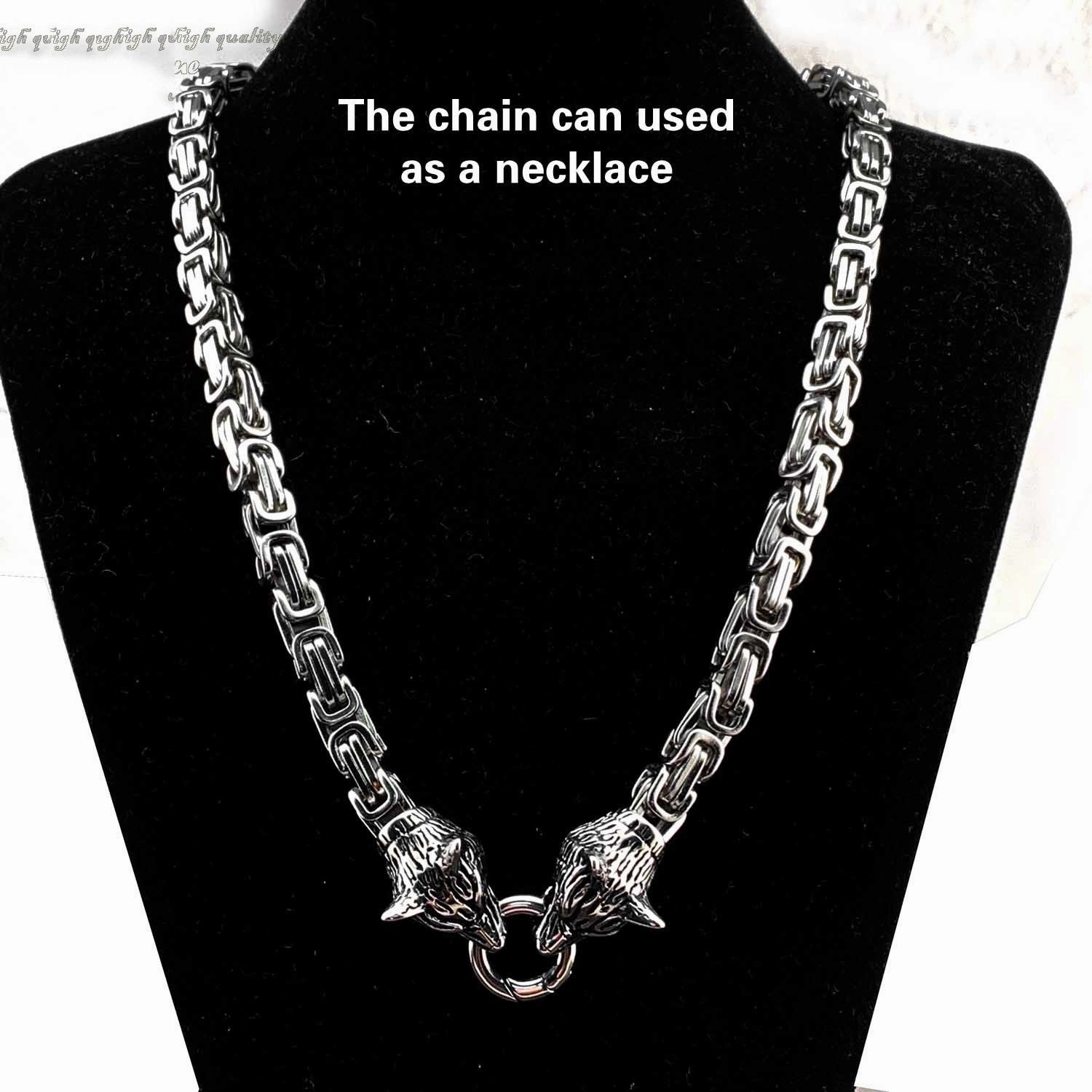 Tiger Head Stainless Steel Heavy STAINLESS STEEL Pants Chain Wallet Chain Double Chain For Men
